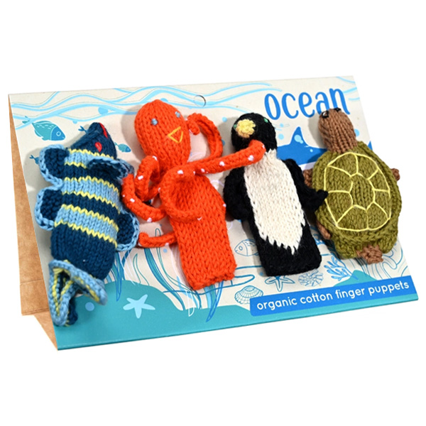 Lucuma Designs Ocean Story Assorted Pack of 4 Organic Cotton Finger Puppets 3 Lucuma Designs Ocean Story Assorted Pack of 4 Organic Cotton Finger Puppets 3