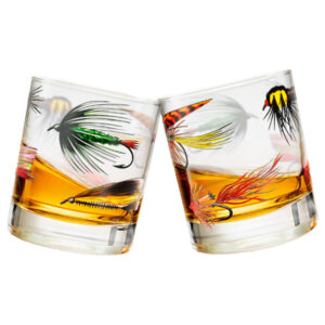 Greenline Goods Fly Fishing Lures Whiskey Glass Set