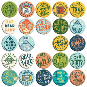 Gibbs Smith Camp Happy Button - Various Designs