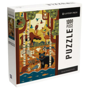 Lantern Press Forest Animals Geometric 1000 Piece Puzzle