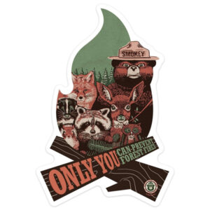 Lantern Press Smokey Bear and Woodland Creatures Sticker