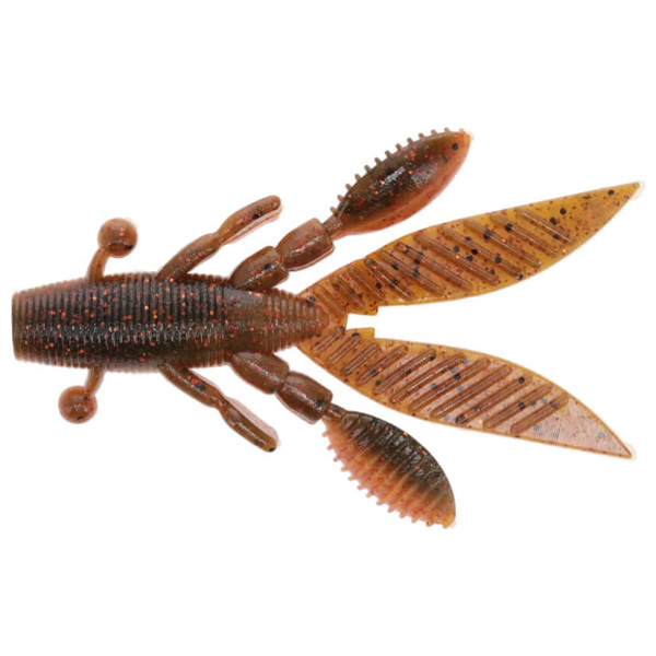 Yamamoto Baits Flappin' Hog Fishing Lures, 3.75" - Watermelon with Copper/Orange with Red 1 Yamamoto Baits Flappin' Hog Fishing Lures - Watermelon with Copper/Orange with Red
