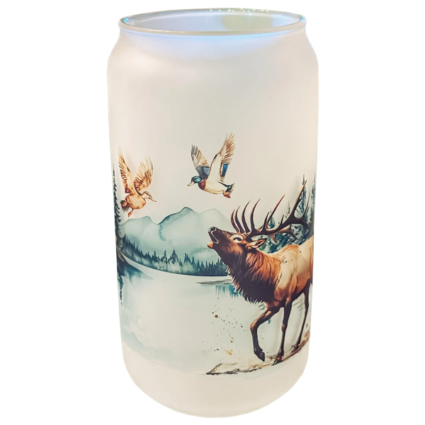 Wilde Nomad Elk And Nature Pint Glass 1 Wilde Nomad Elk and Nature Pint Glass