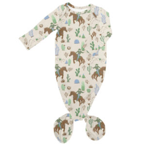 Goosies Knotted Infant Gown - Saddle Up, Cowboy!