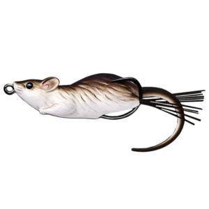 LIVETARGET Hollow Body Mouse Fishing Lure - Brown/White