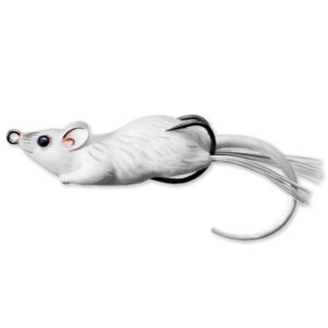 LIVETARGET Hollow Body Mouse Fishing Lure - White/White