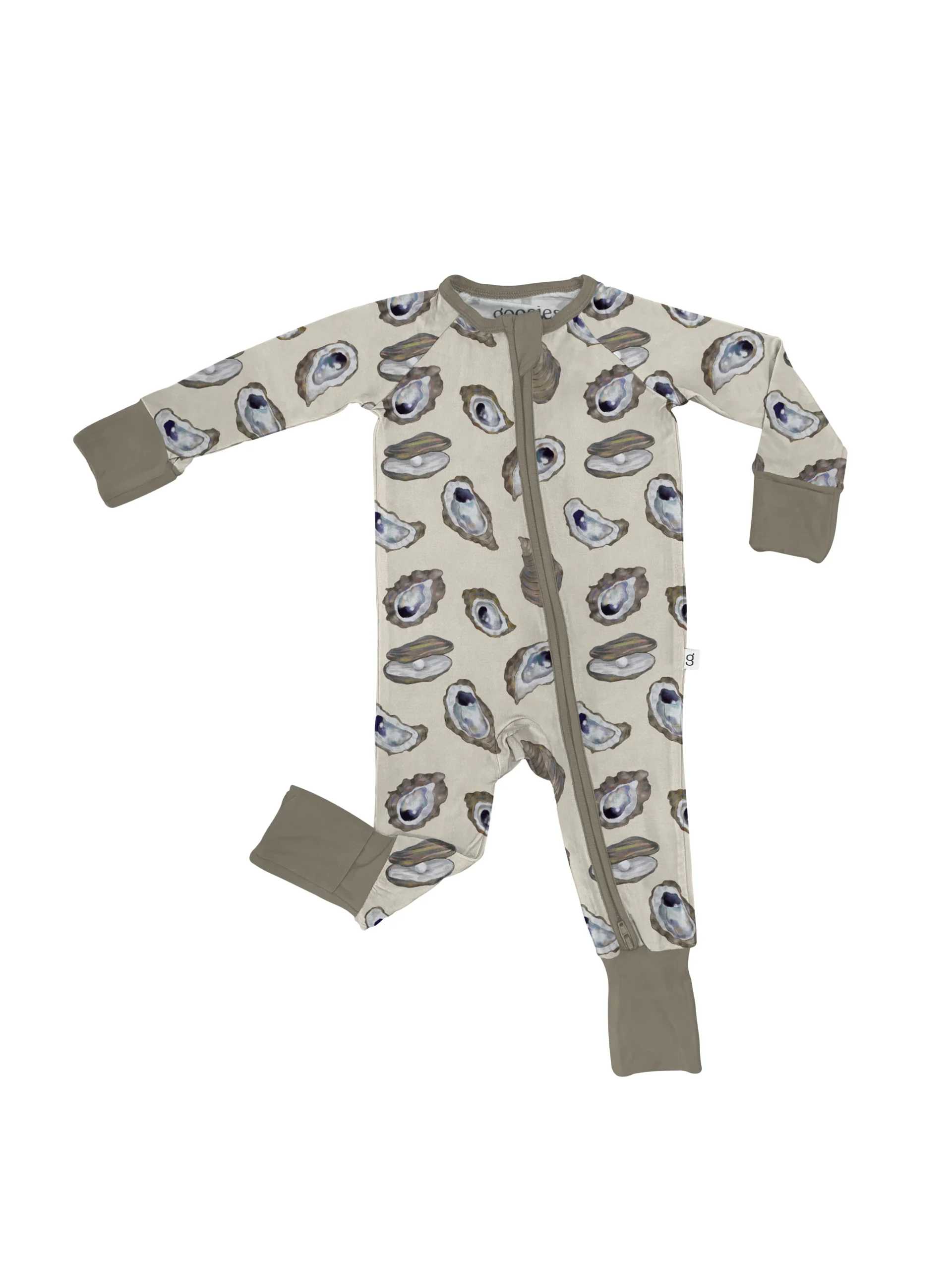 Goosies Convertible Zip Pajamas - Oysters 1 Goosies Convertible Zip Pajamas - Oysters