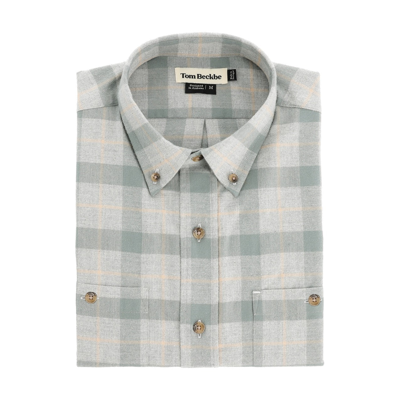 Tom Beckbe Dixon Brushed Cotton Twill Shirt - Marled Green 1 Tom Beckbe Dixon Brushed Cotton Twill Shirt - Marled Green