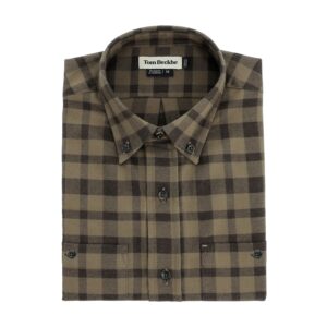 Tom Beckbe Dixon Brushed Cotton Twill Shirt - Olive Brown