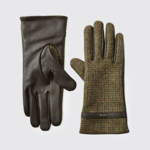 Dubarry Ballycastle Ladies Tweed & Leather Gloves - Heath