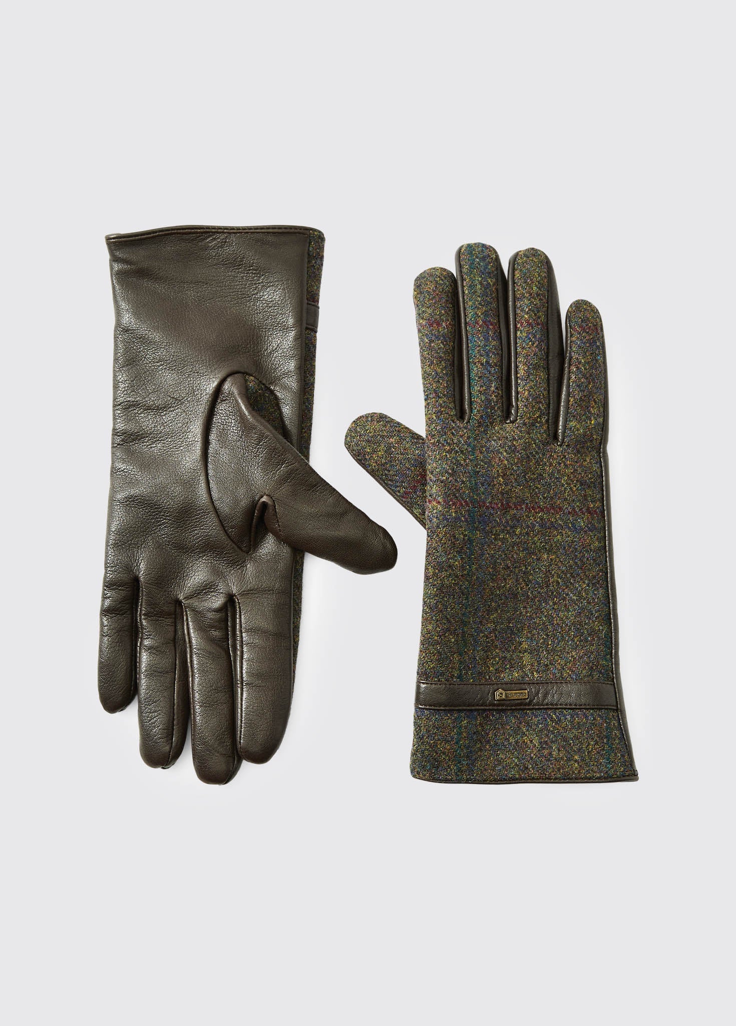 Dubarry Ballycastle Ladies Tweed & Leather Gloves - Hemlock 1 Dubarry Ballycastle Ladies Tweed & Leather Gloves - Hemlock