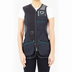 CASTELLANI WOMENS EVO MESH ALCANTARA SHOOTING VEST 041-010 Black/Teal