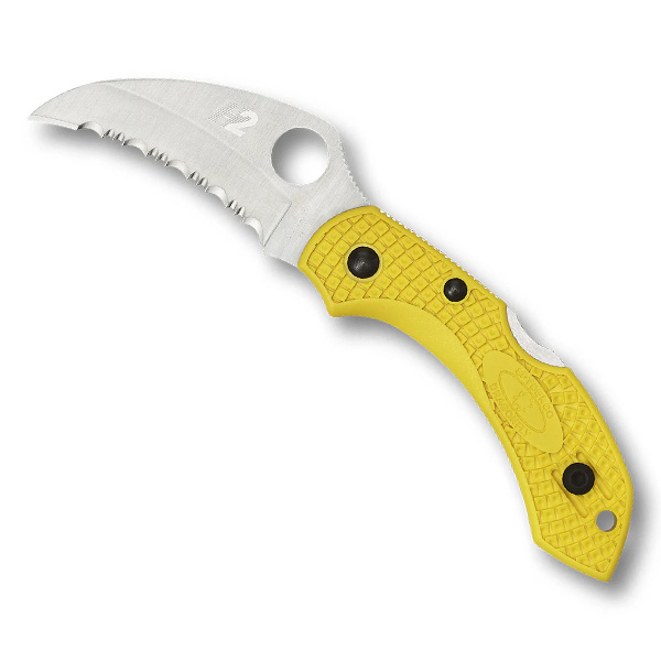 Spyderco Dragonfly 2 Salt Spyderedge Hawkbill Folding Knife 1 Spyderco Dragonfly 2 Salt SpyderEdge Hawkbill Folding Knife