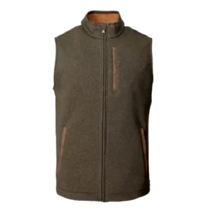 Tom Beckbe WARREN FLEECE VEST PEAT GREEN